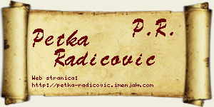 Petka Radicović vizit kartica